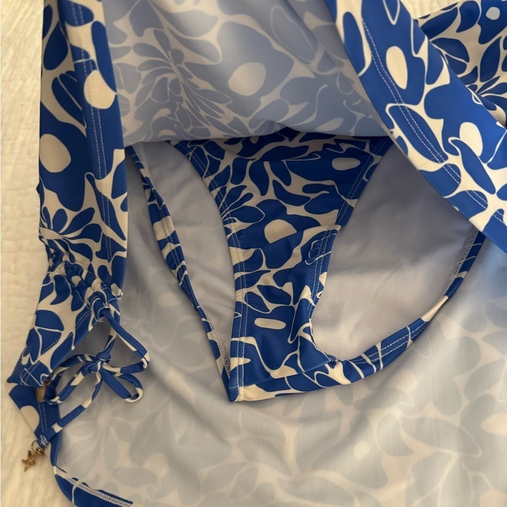NWT Nicole Miller High Waist Skirted Floral Tankini | XL L. 2 piece set - Picture 10 of 16